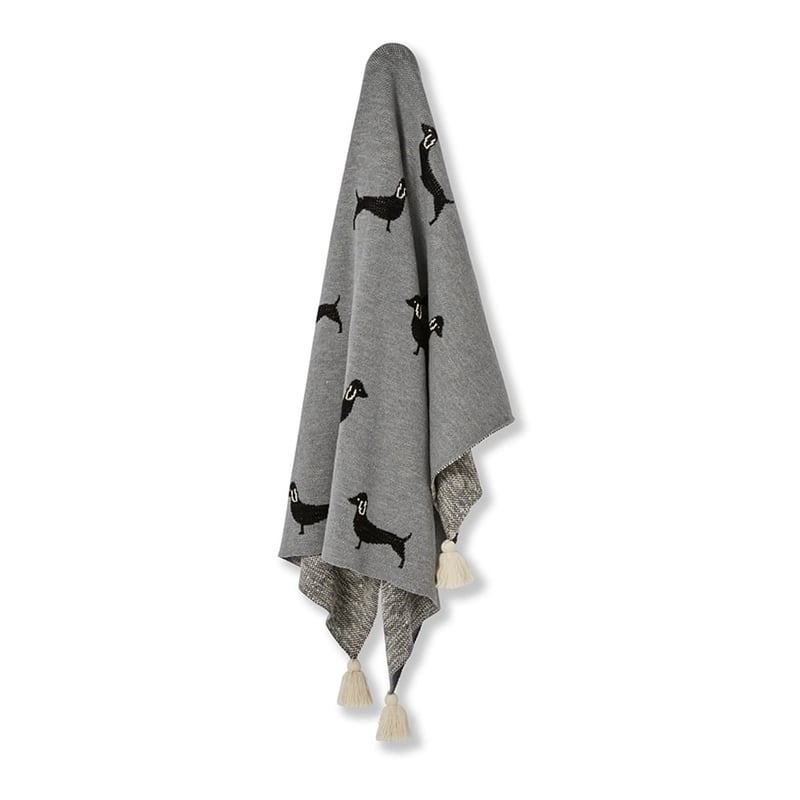 Newfarm Grey Daxi Dachshund Throw