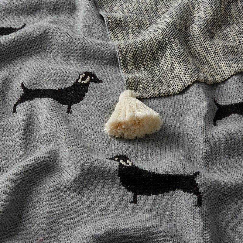Newfarm Grey Daxi Dachshund Throw