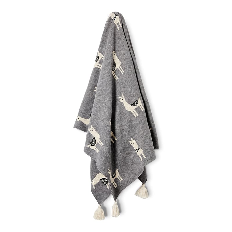 Newfarm Grey Leo Llama Throw
