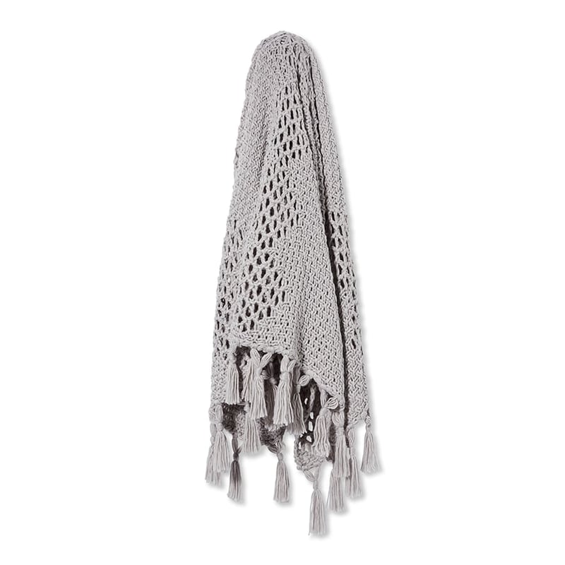 Sinclair Silver Knit Throw