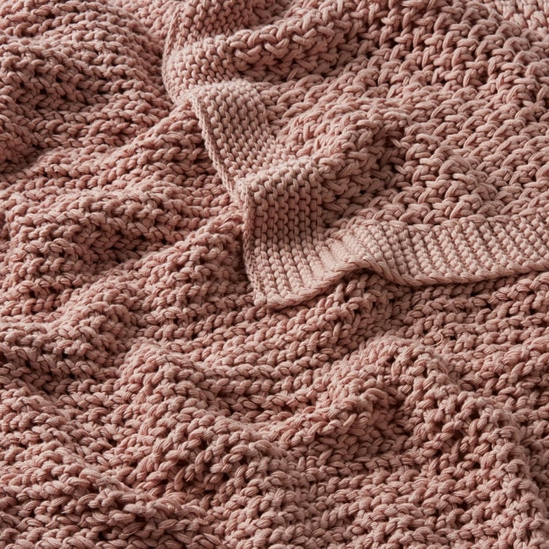 Seymour Pink Knit Throw