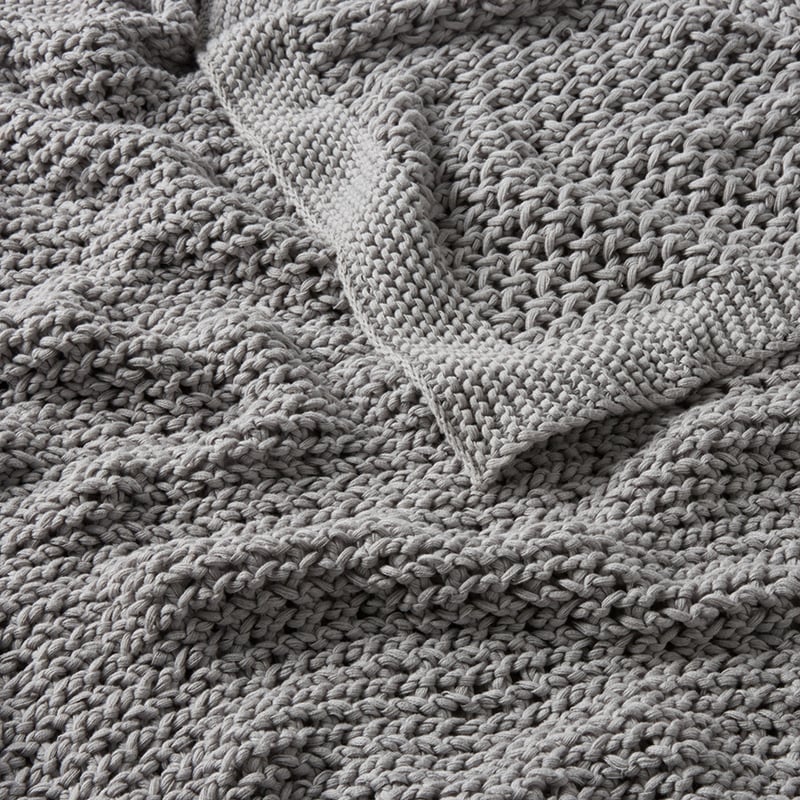 Seymour Silver Knit Throw