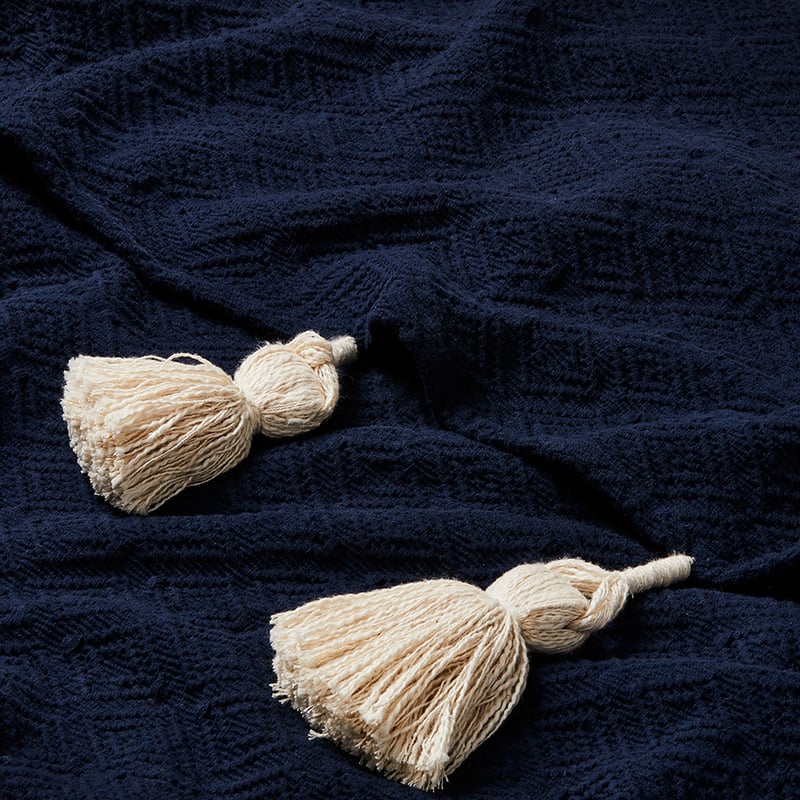 Manarola Navy Tassel Throw