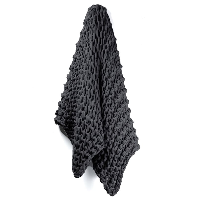 Zephyr Coal Hand Knit Throw