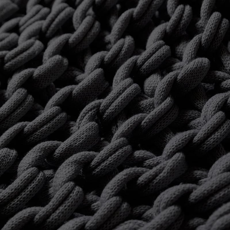 Zephyr Coal Hand Knit Throw