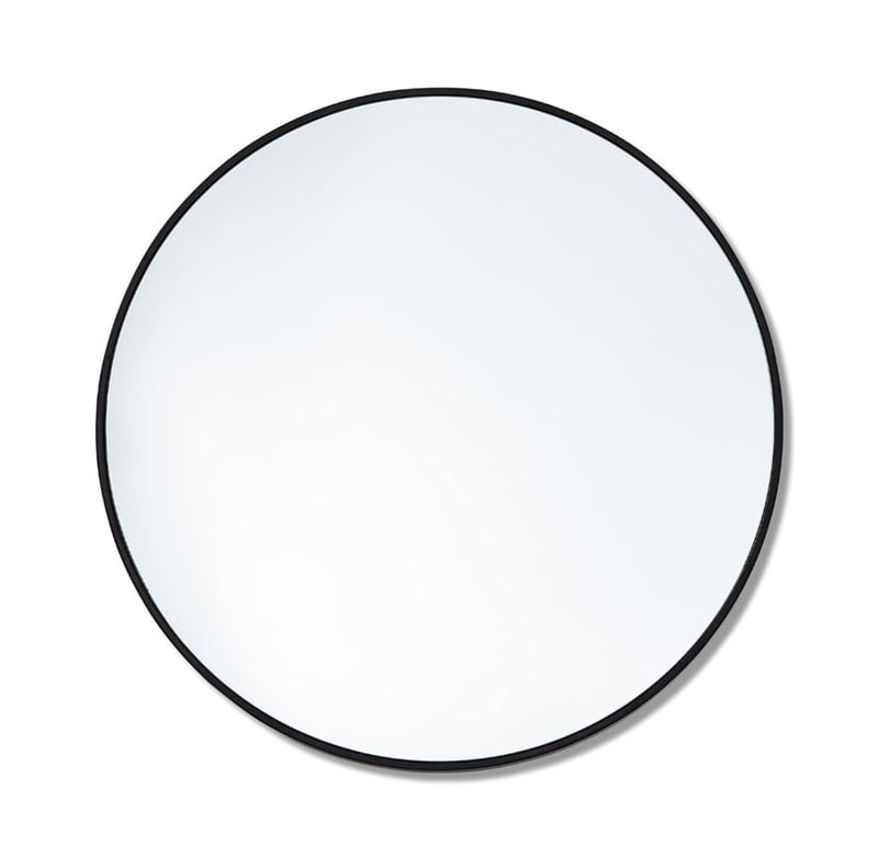 Horizon Black Round Mirror