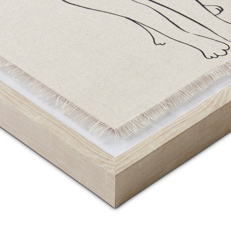 Linework Curious Cat Linen Wall Art