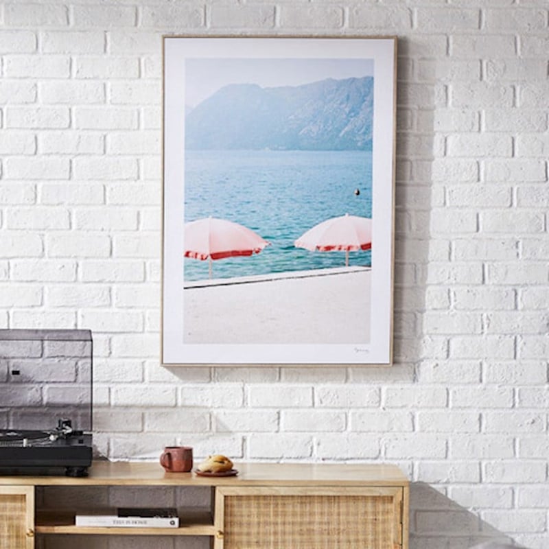 Benjamin Long Photography Montenegro Coral Paired Umbrellas Wall Art 