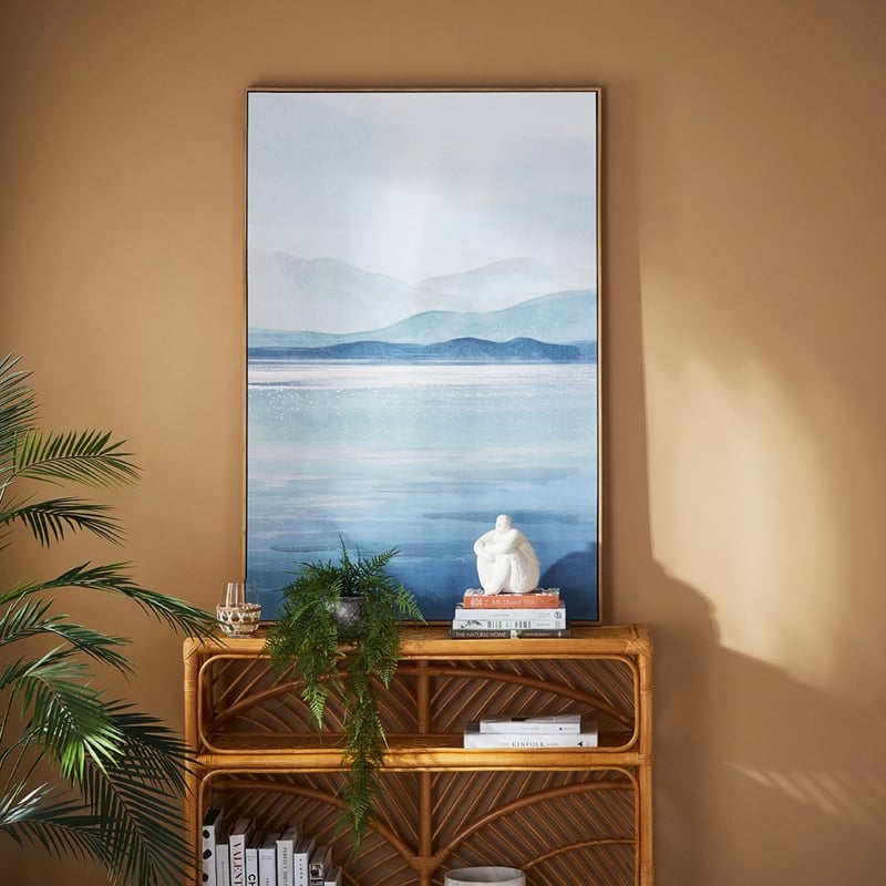 Soul Mountain Slate Blue Lake Wall Art