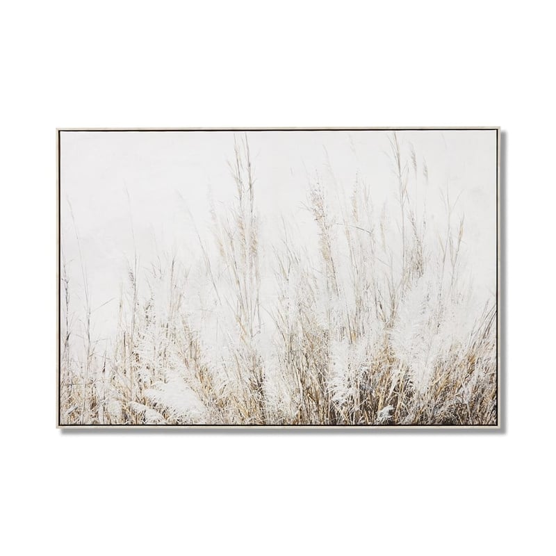 Harvest Marshmallow Large Pampas Grass Canvas
