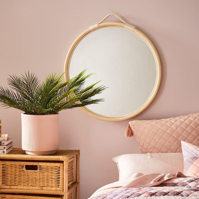 Hook Rattan 70D Natural Round Mirror