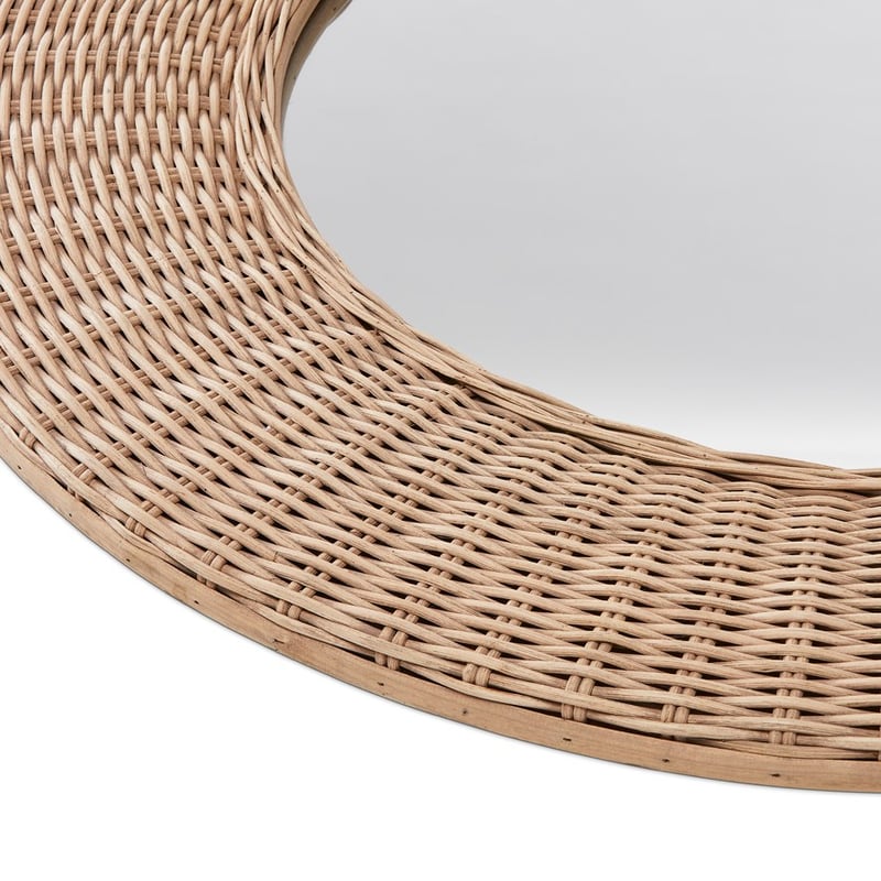 Natural Round Rattan Woven Mirror