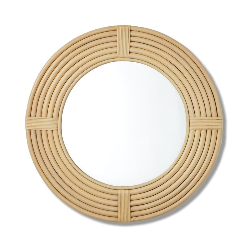 Natural Round Loop Rattan Mirror