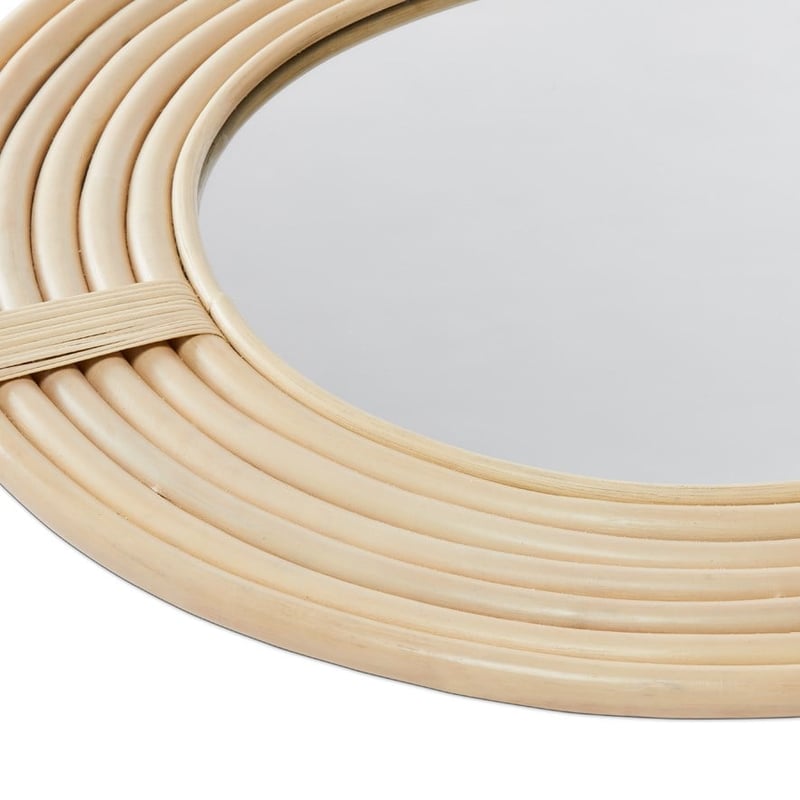 Natural Round Loop Rattan Mirror