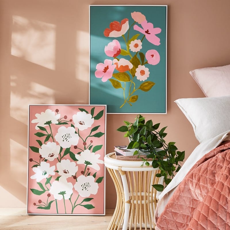 Kitsch Soft Magenta Bloom Floral Canvas