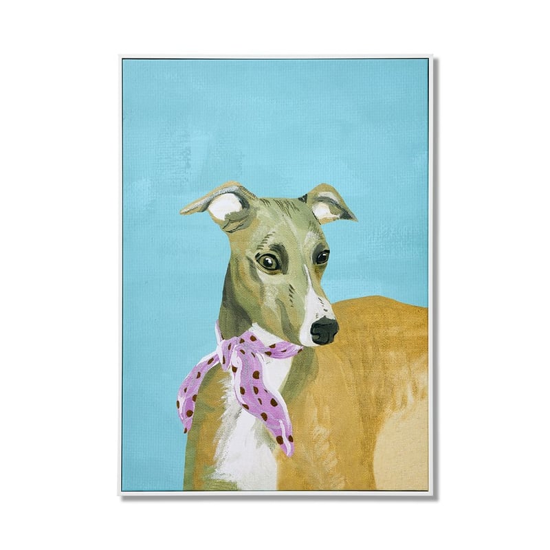 Kitsch Turquoise Whippet Pet Canvas