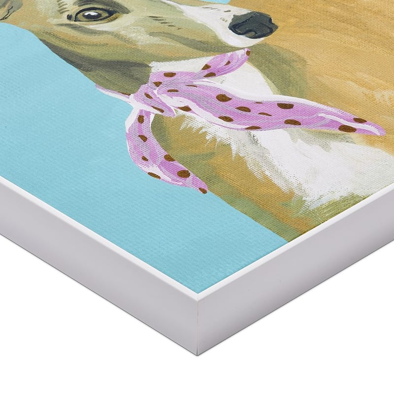Kitsch Turquoise Whippet Pet Canvas