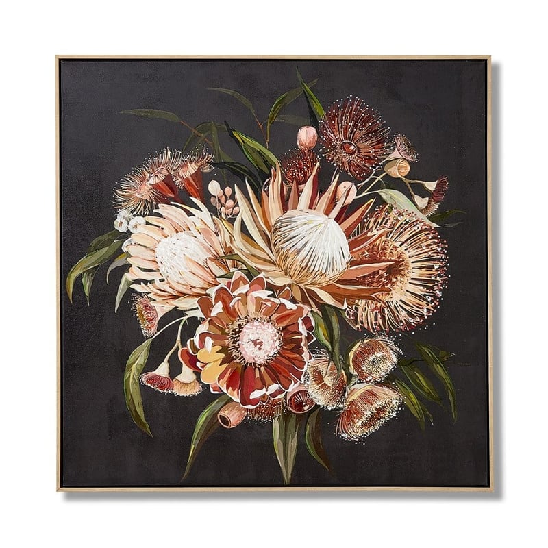 Native Arrangement Graphite Blooms Canvas