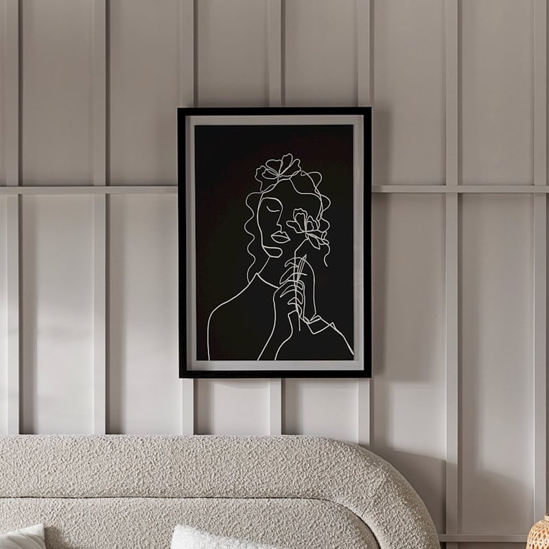 Natural Beauty Holding Flower Framed Portrait