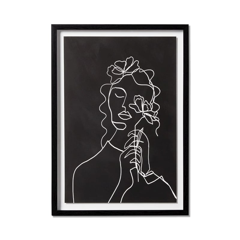 Natural Beauty Holding Flower Framed Portrait