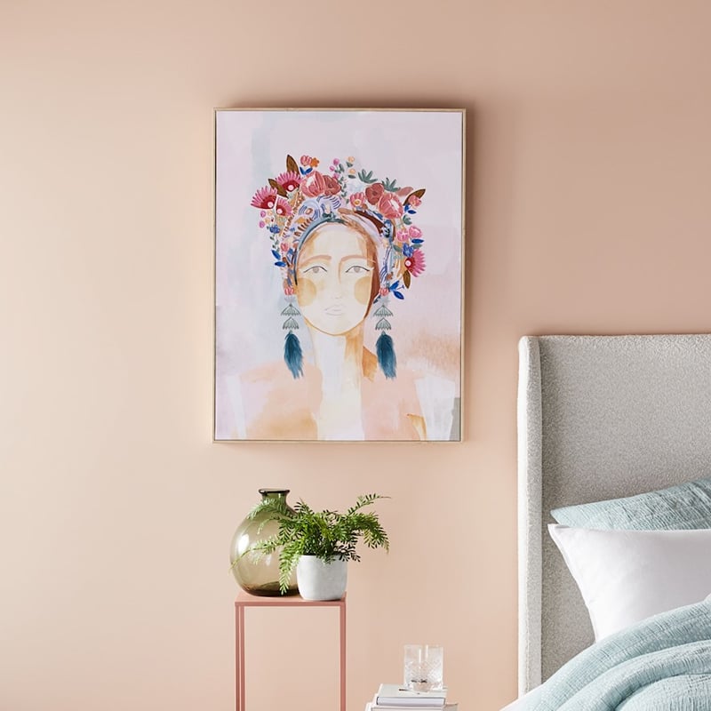 Flower Crown Lola Pink Portrait Canvas