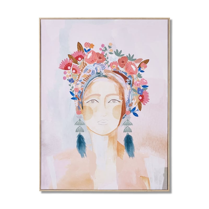 Flower Crown Lola Pink Portrait Canvas