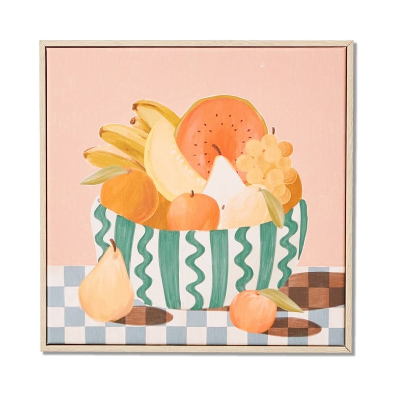 Fruit Bowl Pink Canvas