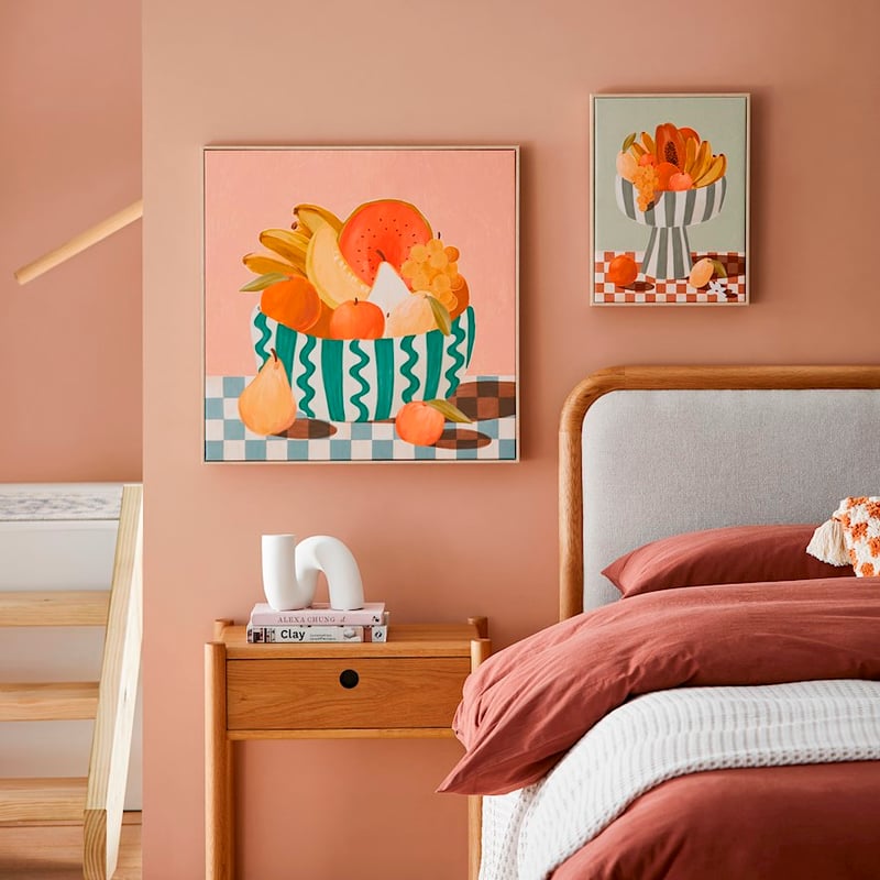 Fruit Bowl Pink Canvas