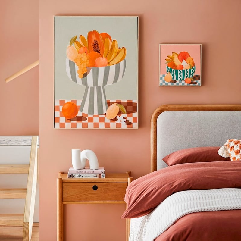 Fruit Bowl Pink Canvas