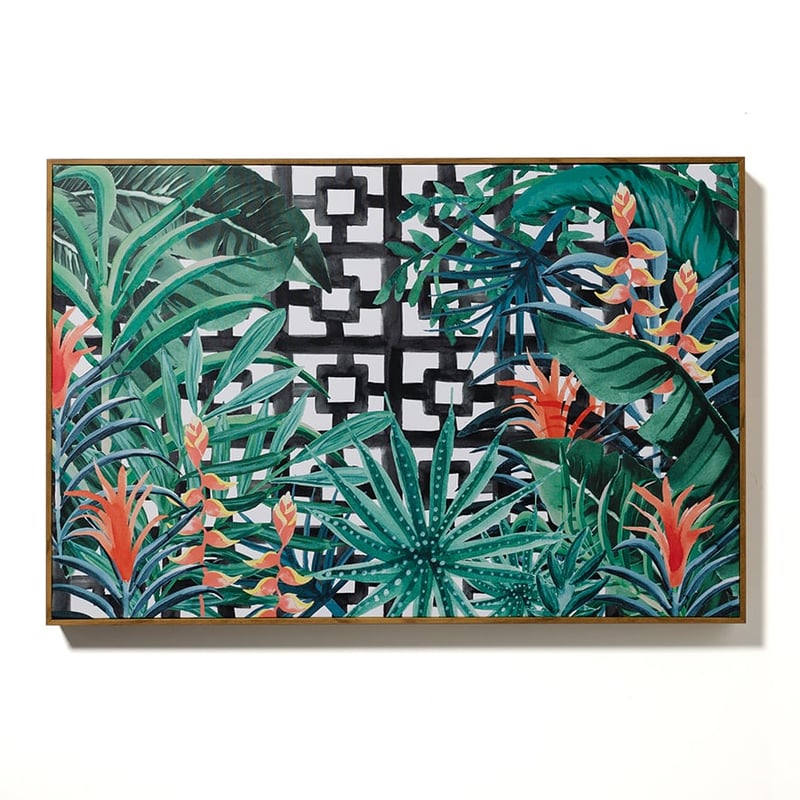 Tropical Garden Emerald & Burnt Orange Palm Fronds