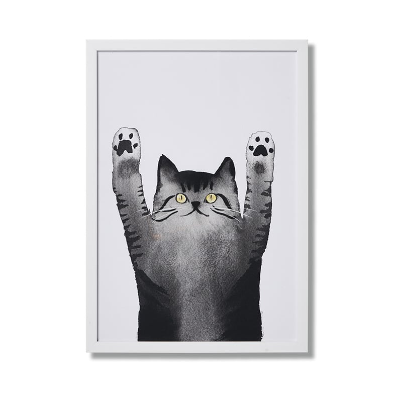 Cats Print Black & White Fat Cat 