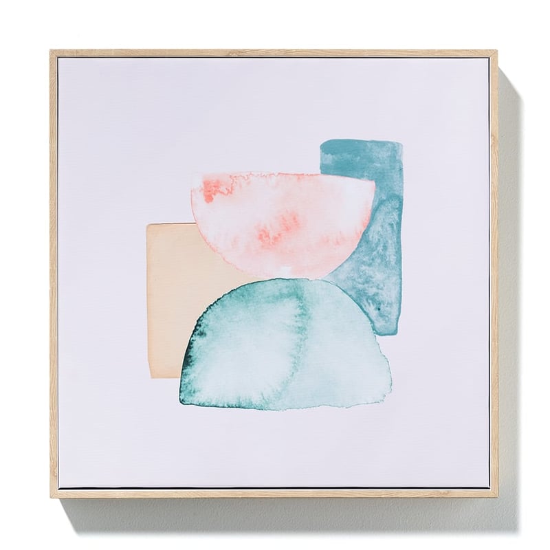 Collage Abstract Canvas Soft Pink
