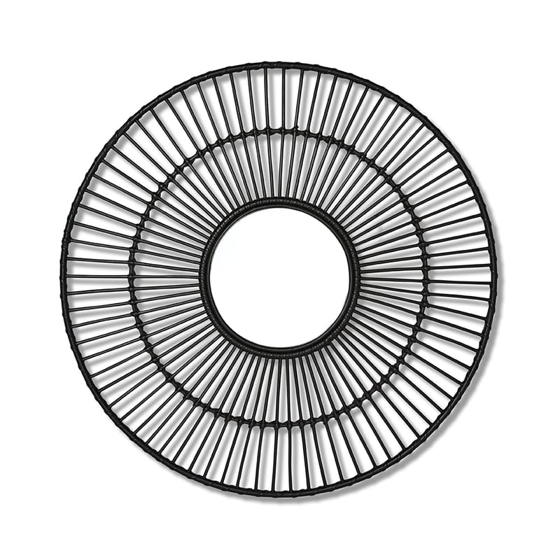 Rattan Mirror Black Starburst