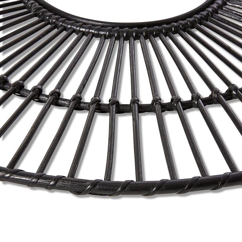 Rattan Mirror Black Starburst