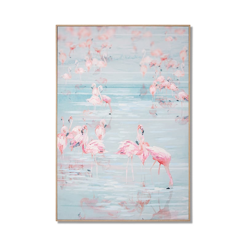 Flamingo Pink Flock Beach Artwork