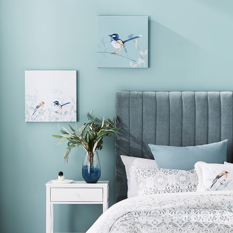 Set of 2 Canvas Sage Birds