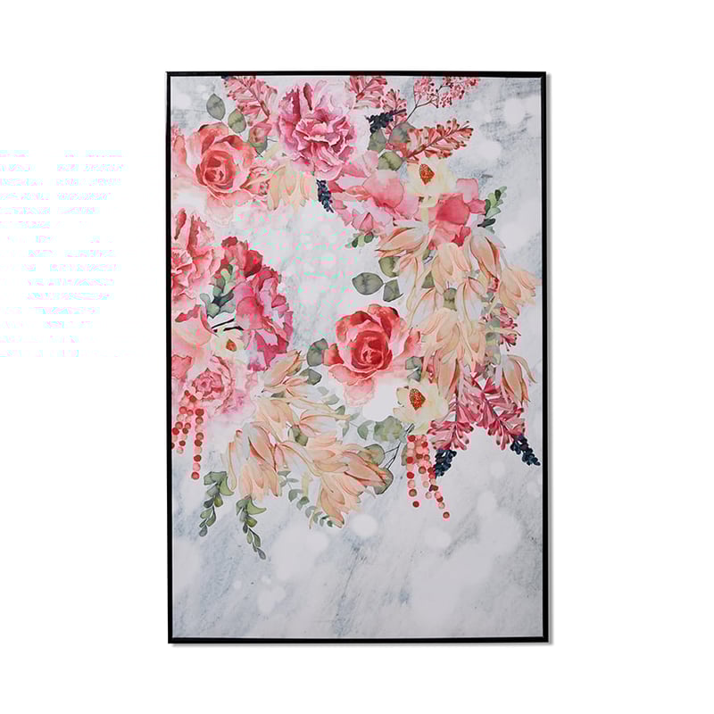 Wreath Canvas Fuchsia Floral