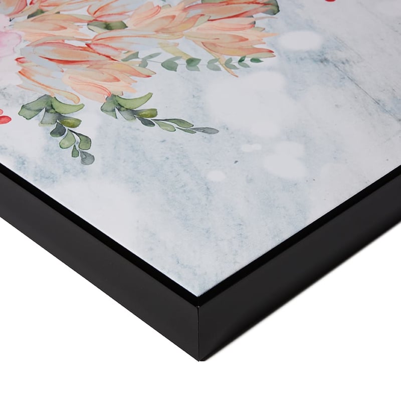 Wreath Canvas Fuchsia Floral