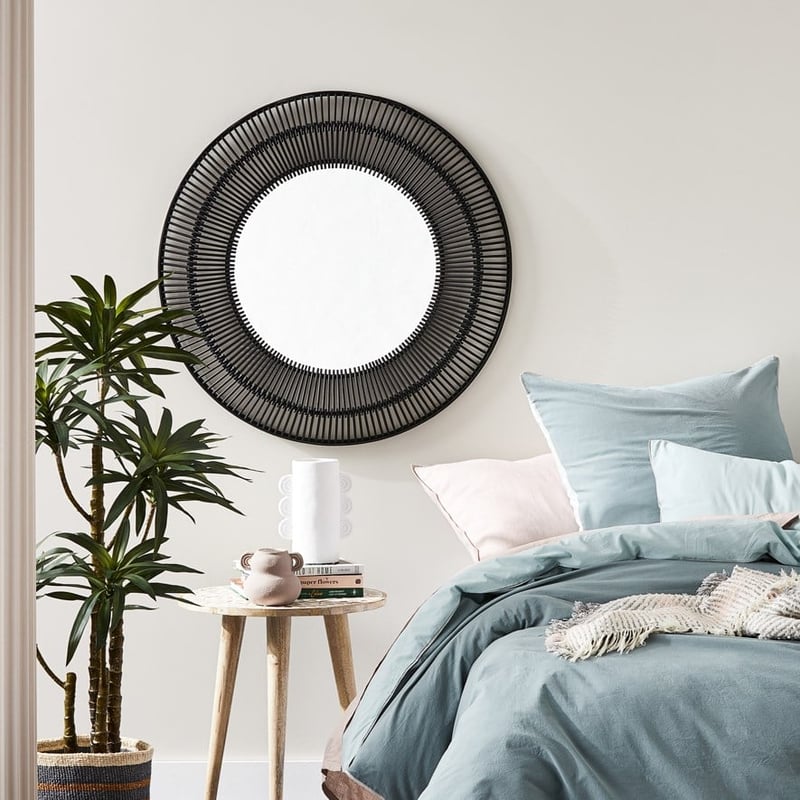 Aztec Black Bamboo Mirror