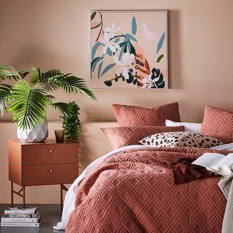 Desert Leaves Sunset Frangipani Wall Art