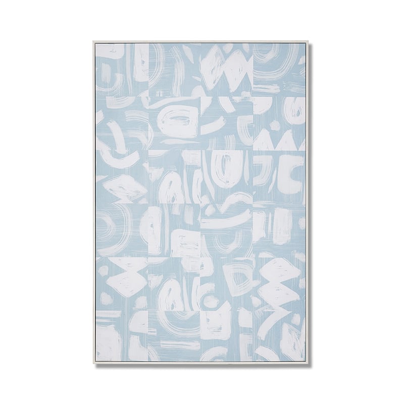Patchwork Tiles Grey Sky Wall Art