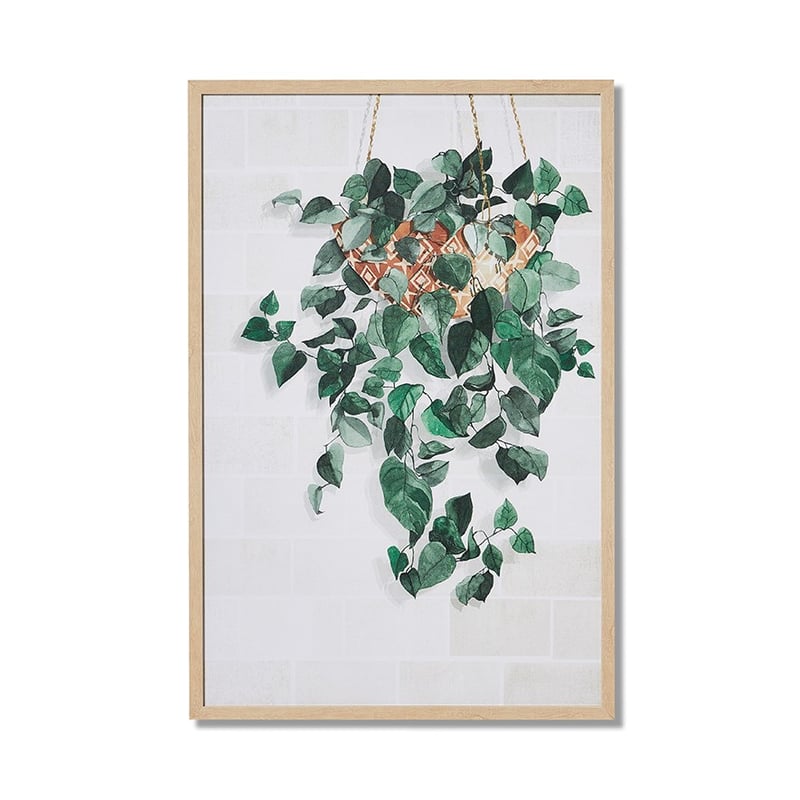 Indoor Garden Leaf Green Hanging Pot Wall Art