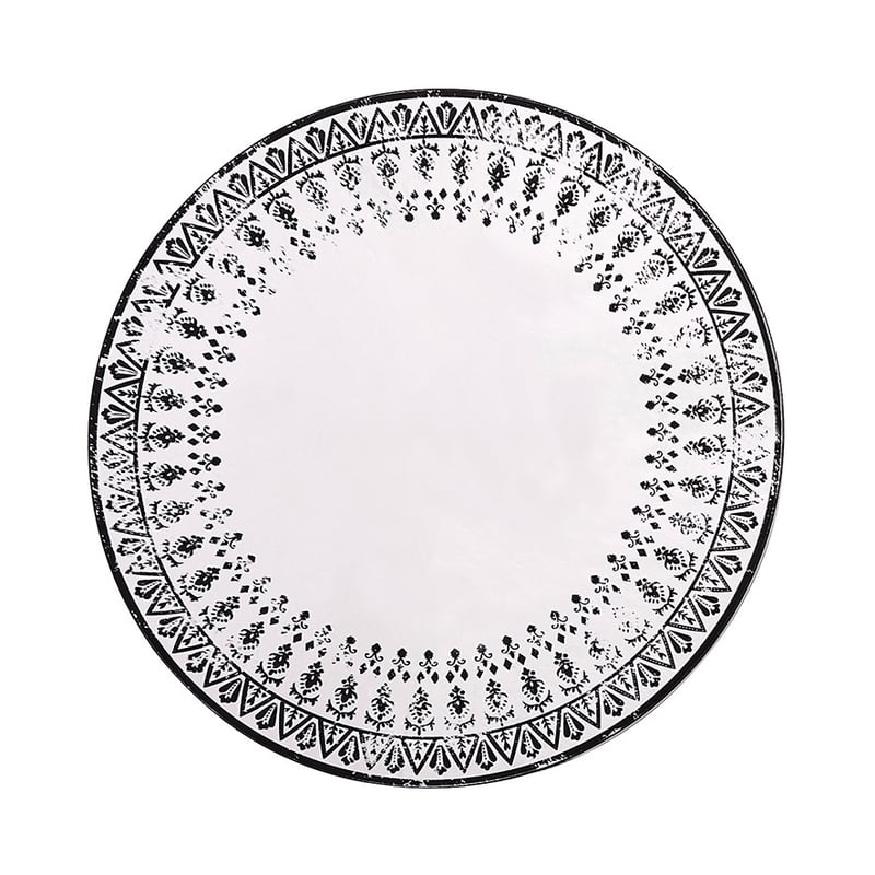 Batik Black Round Mirror 