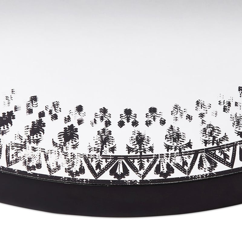 Batik Black Round Mirror 