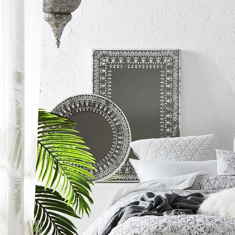 Batik White Rectangular Mirror 