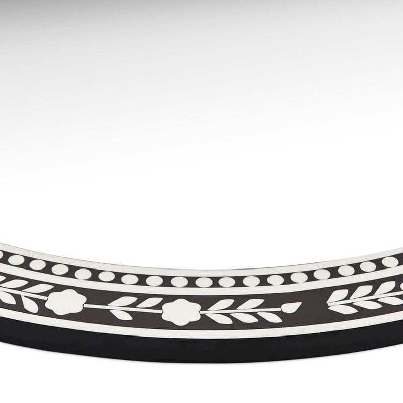 Inlay Black Round Mirror