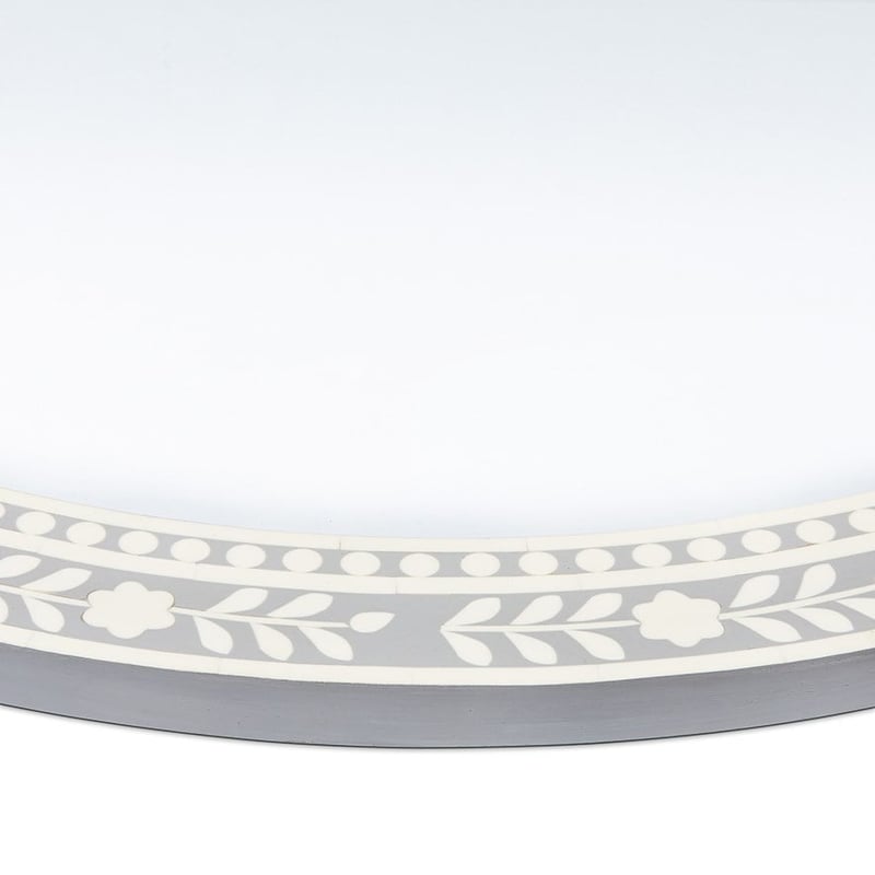 Inlay Cloud Grey Round Mirror