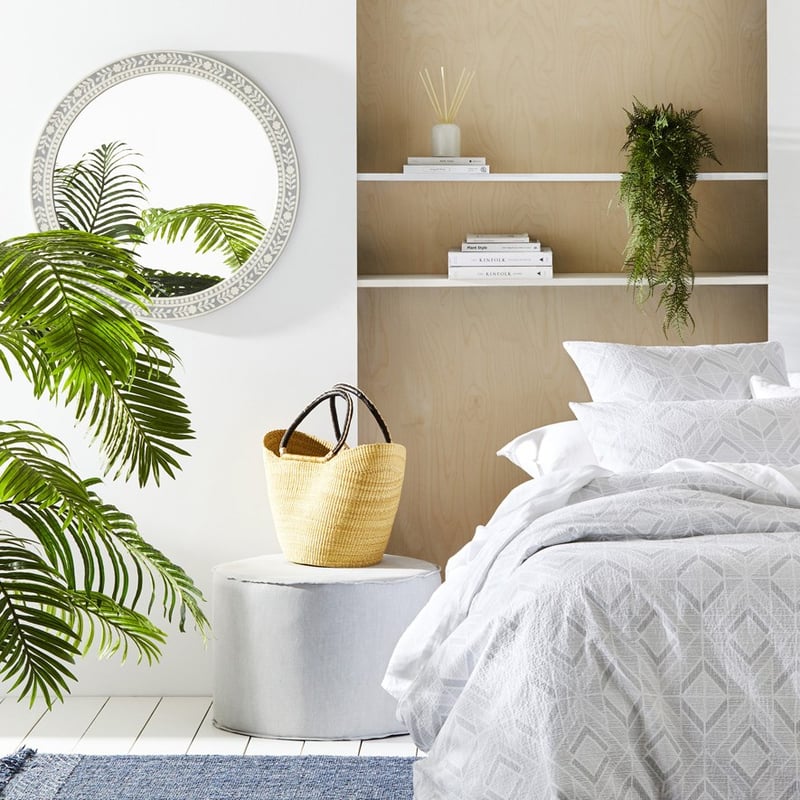 Inlay Cloud Grey Round Mirror