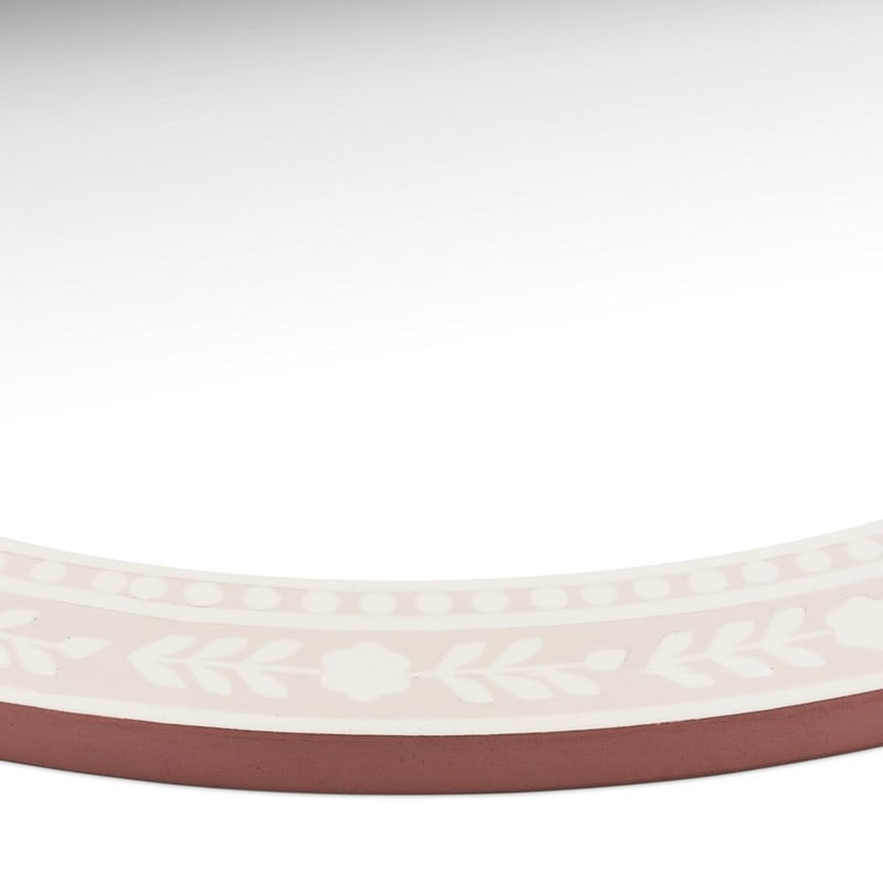 Inlay Pink Round Mirror