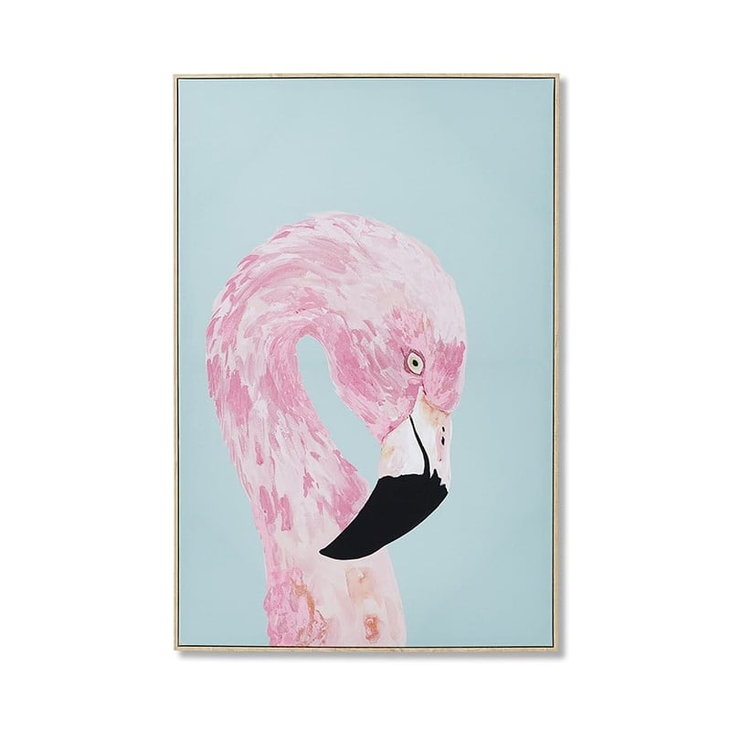 Tropical Canvas Pink Flamingo Wall Art